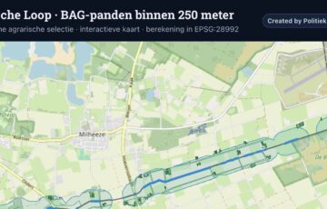 Panden in straal 250m Kaweische Loop